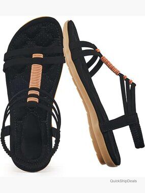 Gladiator Flat Sandals Non Slip Casual Beach Comfortable Walking Shoes
